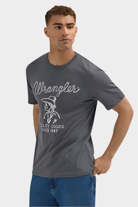 Wrangler Men's Rope Emblem Graphic T-shirt - Asphalt Heather
