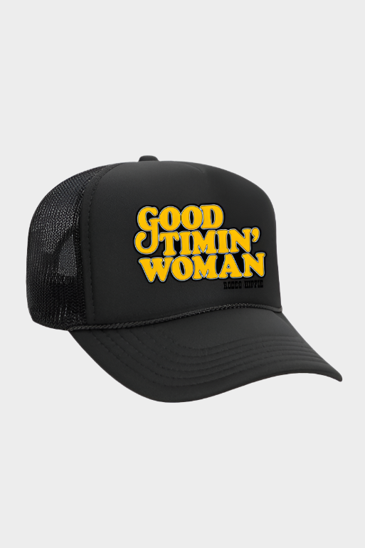 Rodeo Hippie GOOD TIMIN’ WOMAN BLACK TRUCKER