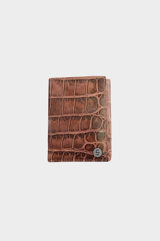 Stetson Cognac Crocodile Trifold - Accessories Wallet - Cognac