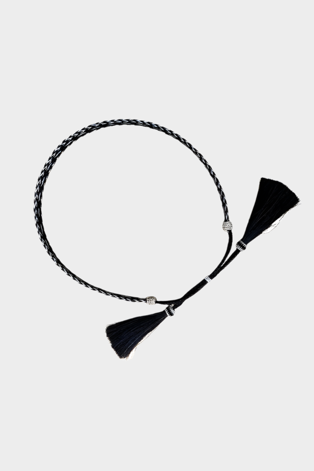 Tough 1 6 Black Horse Hair Tassel with Ring Tough 1 6 Black Horse Hair Tassel with Ring