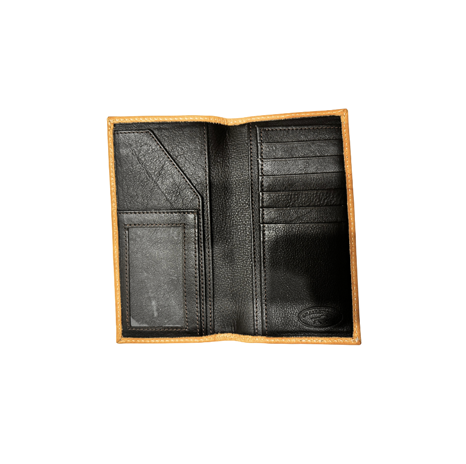 Challenger Men's Western Oak Leaf Tooled Leather Beaded Rodeo Wallet - 18RSW76R