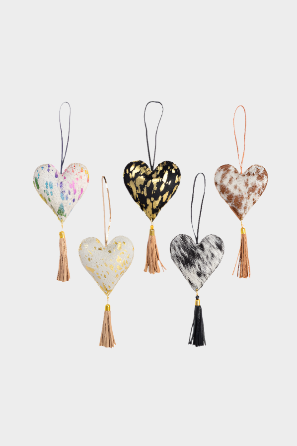 The Design Edge Cowhide Christmas Tree Decorations (Handmade)
