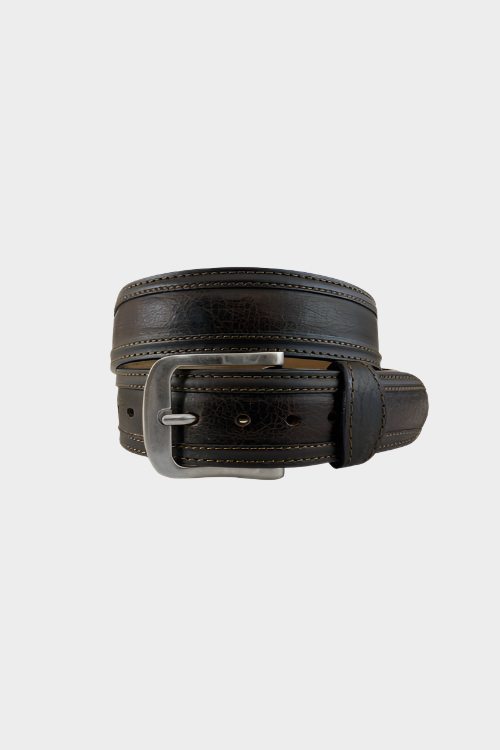 Roper Men's Bison Leather Belt (Chocolate)