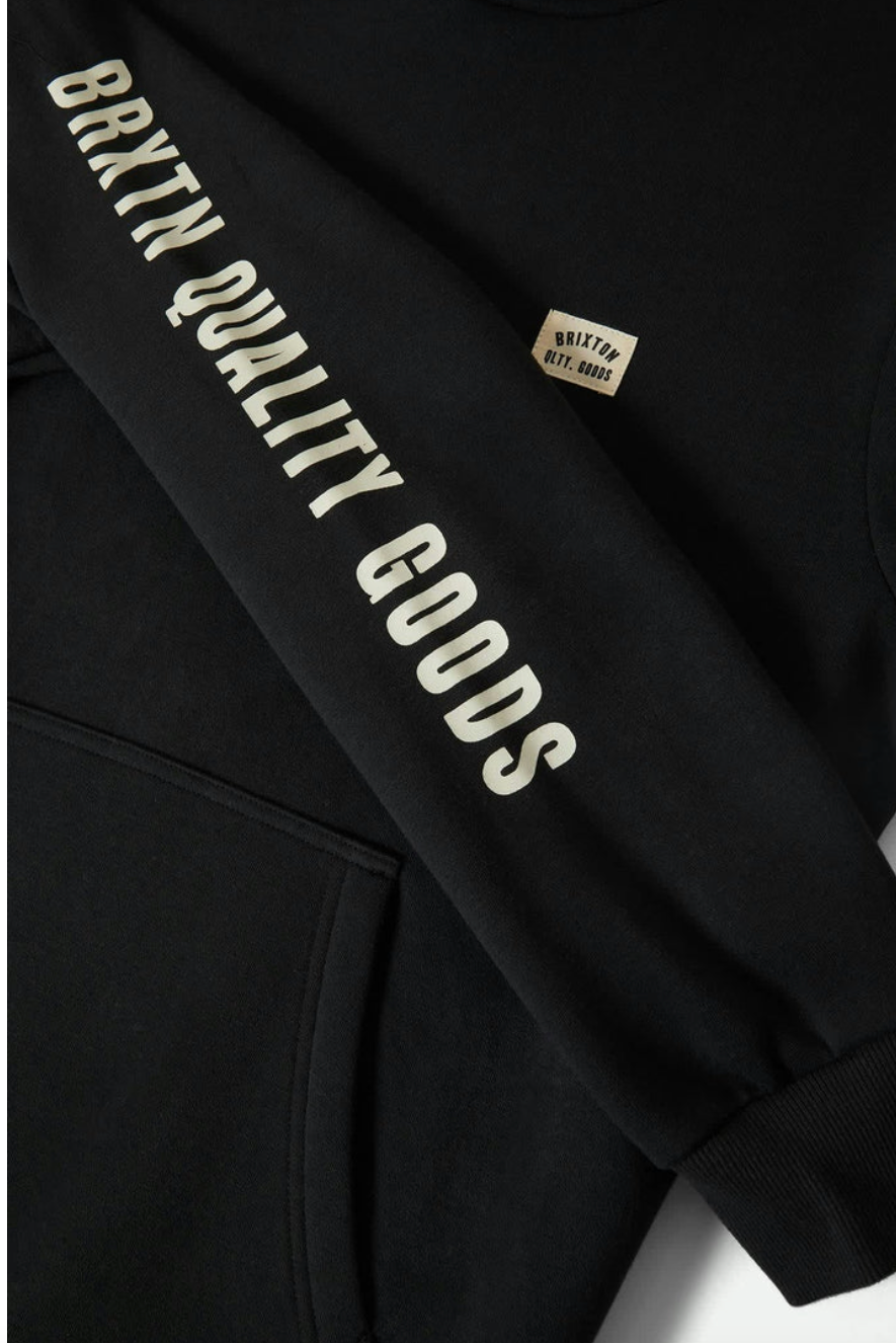 Brixton WoodBurn Label Hoodie - Black