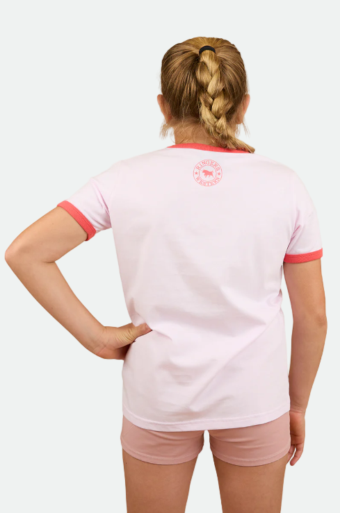 Ringers Western Kids Boot Scootin Ringer T-Shirt - Barely Pink