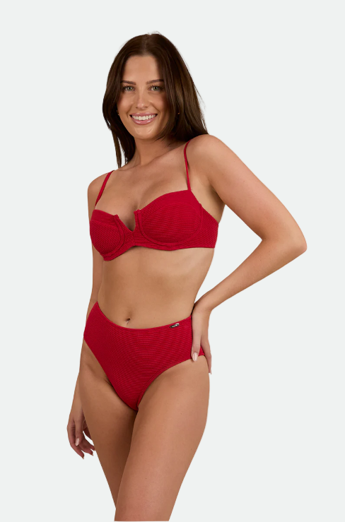 Ringers Western Women's Country Sunset Textured Underwire Bikini Top - Red