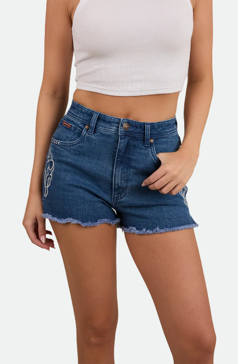Ringers Western Womens Gracie Denim Short - True Blue