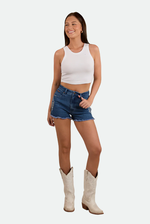 Ringers Western Womens Gracie Denim Short - True Blue