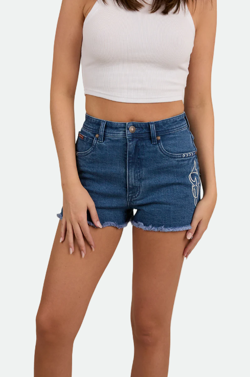 Ringers Western Womens Gracie Denim Short - True Blue
