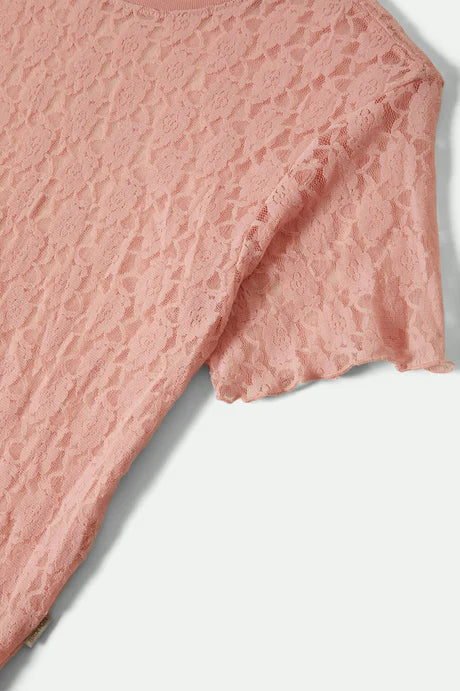 Brixton Sheer Slim Lace Short Sleeve Top