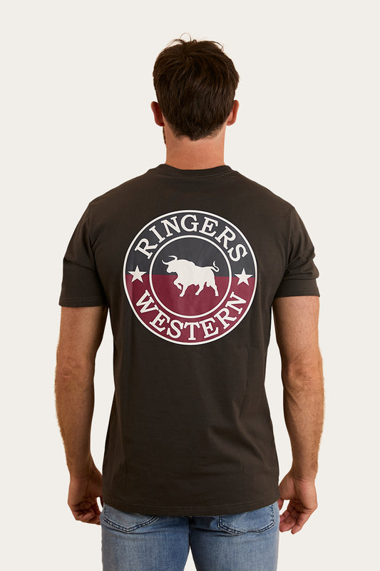 Ringers Western Mens Signature Bull Loose T-Shirt - Charcoal / Split