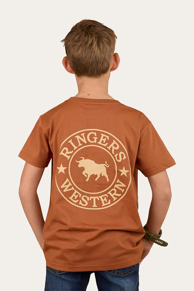 Ringers Western Kid's Signature Bull Classic T-Shirt - Tobacco/Dark Sand