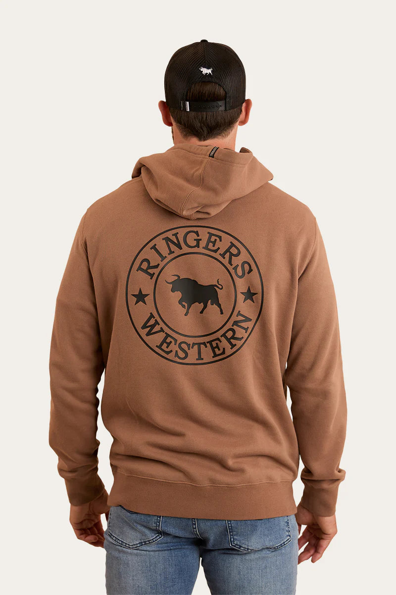 Ringers Western Mens Signature Bull Pullover Hoodie - Almond / Black