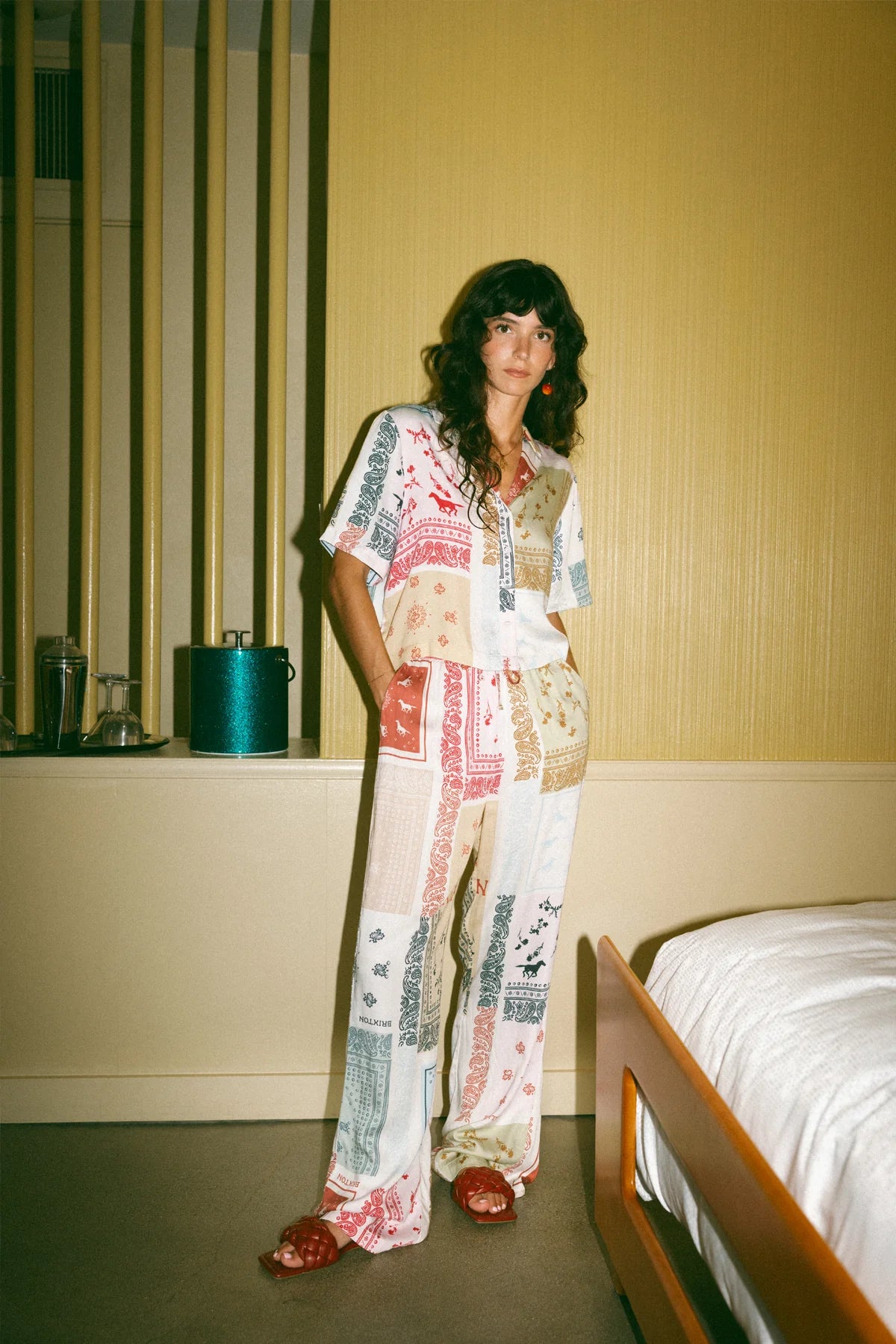 Brixton Ladies Silky Hudson Lounge Pant in Multi Colour Bandana