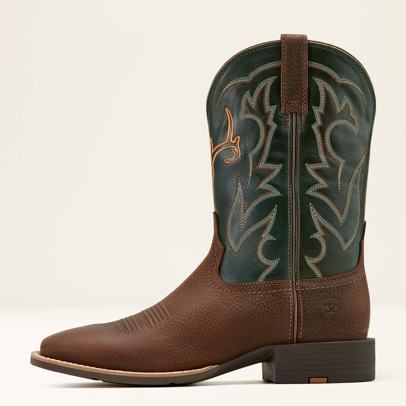 Ariat Men's Sport Outdoor Cowboy Boot - BROWN OILED ROWDY|TACK GREEN