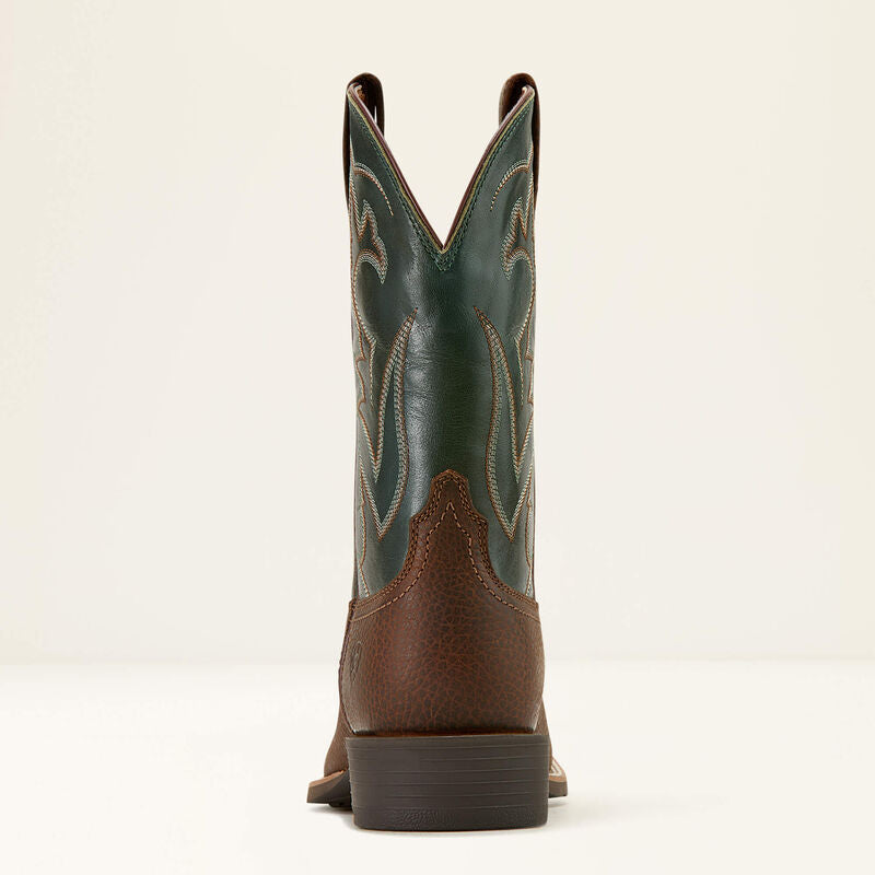 Ariat Men's Sport Outdoor Cowboy Boot - BROWN OILED ROWDY|TACK GREEN