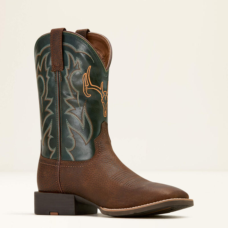 Ariat Men's Sport Outdoor Cowboy Boot - BROWN OILED ROWDY|TACK GREEN