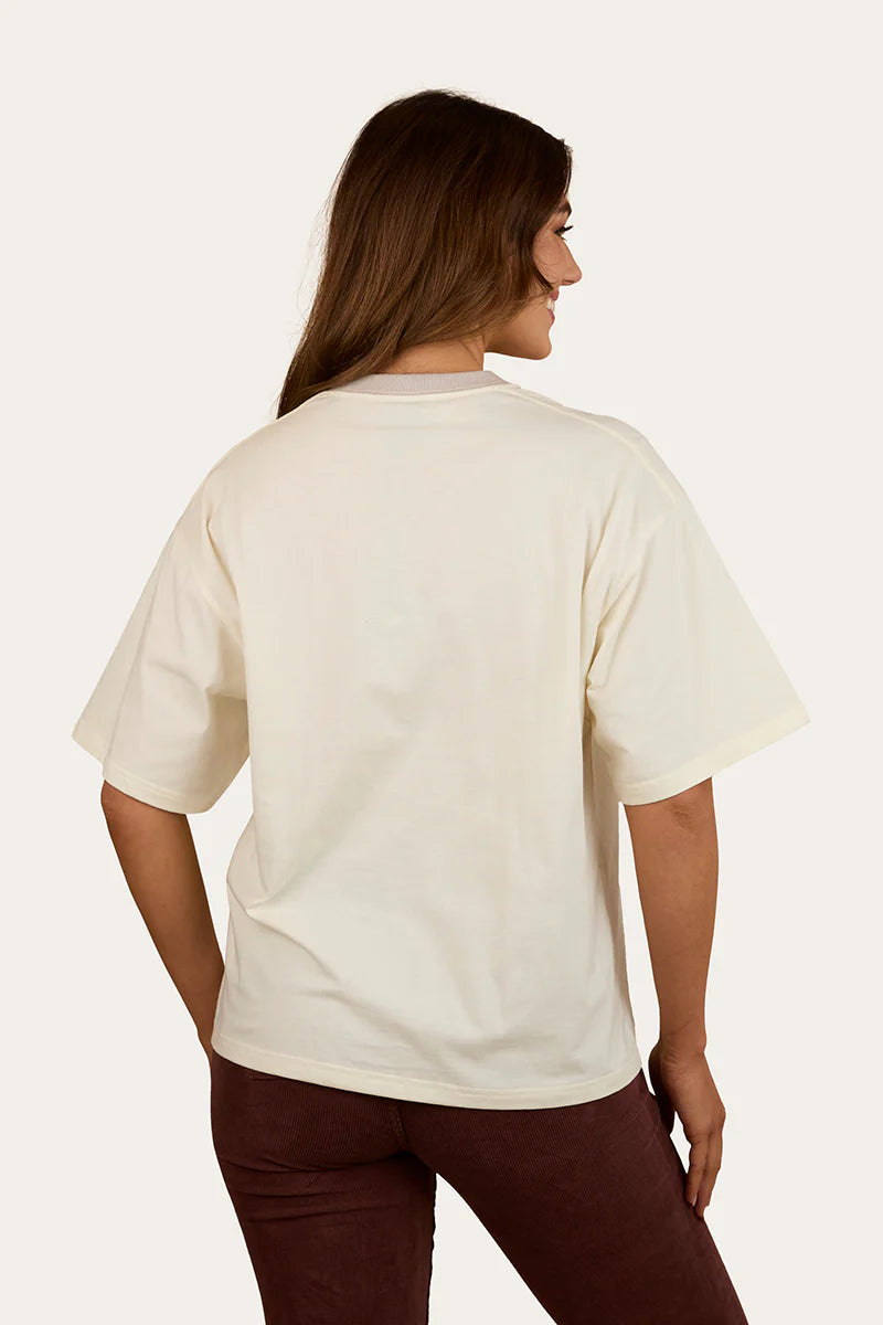 Ringers Western Stampede Womens Oversized T-Shirt - Bone