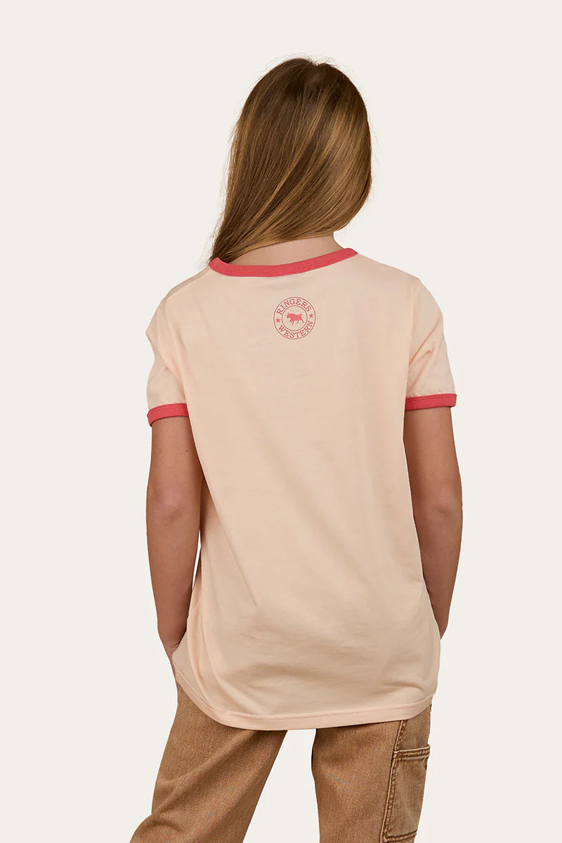 Ringers Western Girl's Stardust Ringer T-Shirt - Light Peach