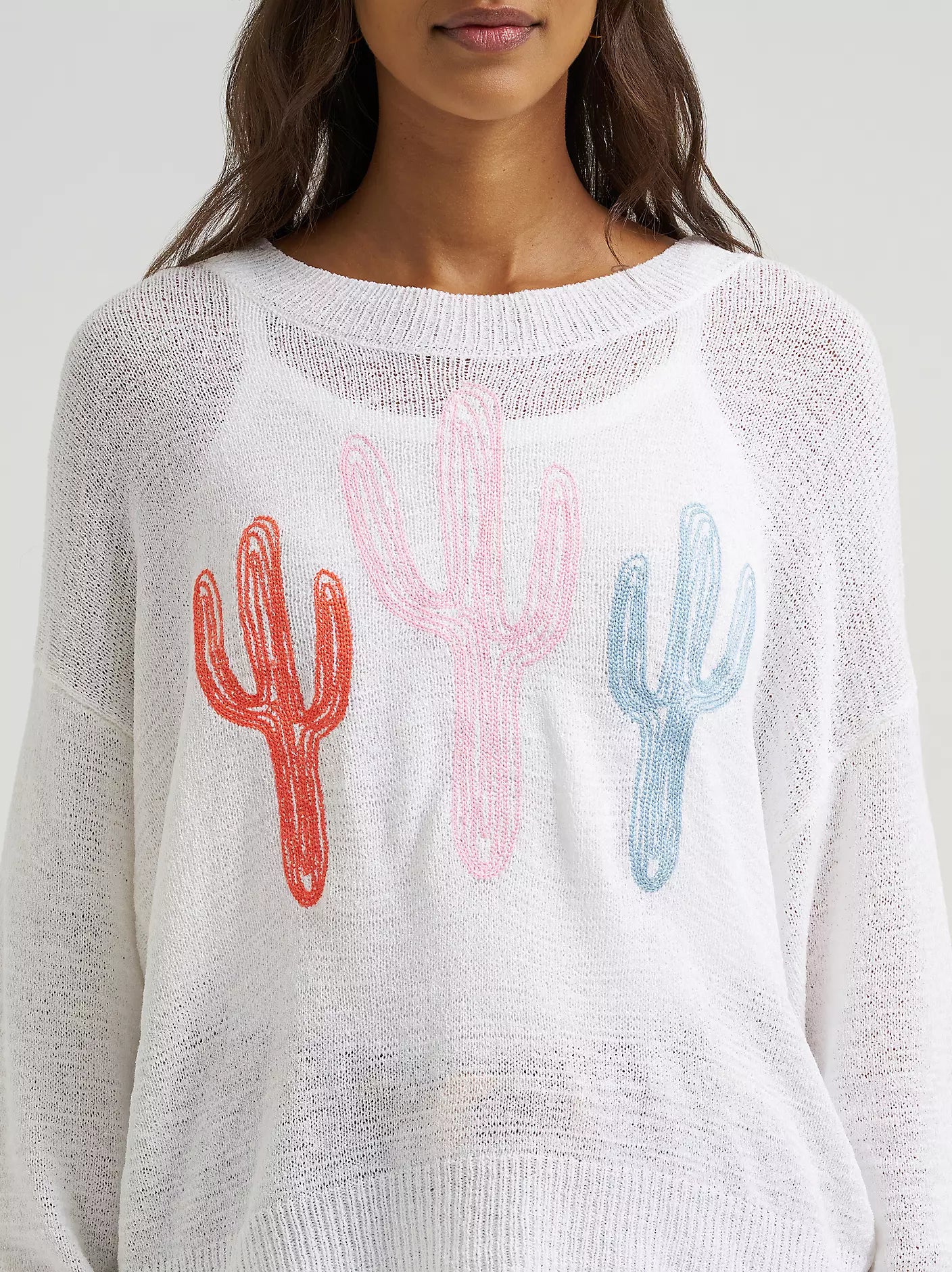 Wrangler Women's Gauzy Knit Sweater - White