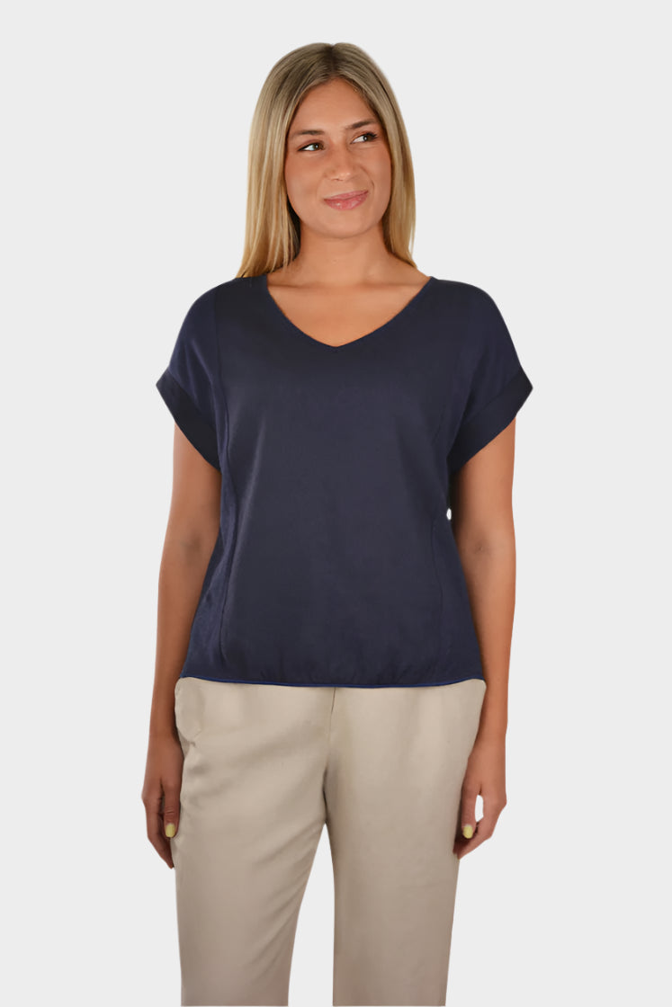 THOMAS COOK WOMEN'S MELISSA SHORT SLEEVE TOP (NAVY)