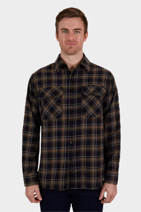 DUX BAK MENS BARRY THERMAL L/S SHIRT (BLACK/TAN)