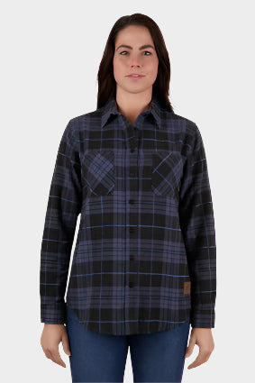 DUX BAK WOMENS OLETA THERMAL L/S SHIRT (NAVY/BLUE)