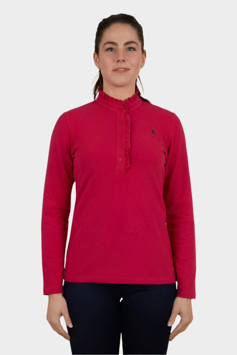 THOMAS COOK WOMENS FRILL NECK L/S POLO