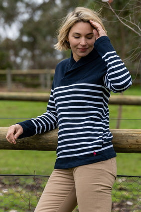 THOMAS COOK WOMENS JESSICA PULLOVER (NAVY/WHITE)