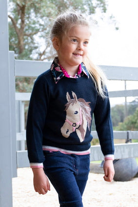 THOMAS COOK GIRLS CLEO JUMPER (NAVY)-CLEARANCE