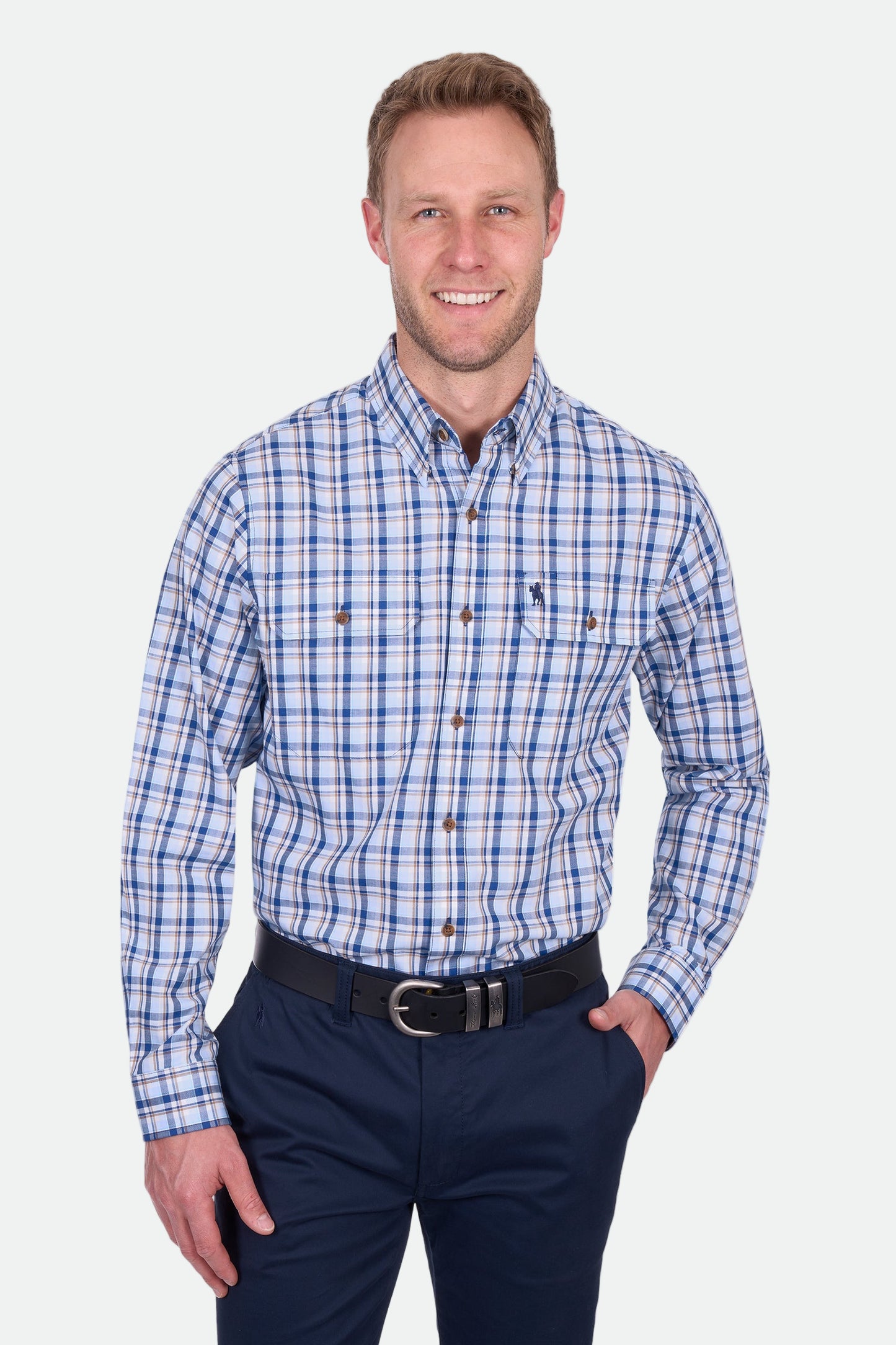 Thomas Cook Men's Thomas 2Pkt Ls Shirt - Navy/Lt. Blue