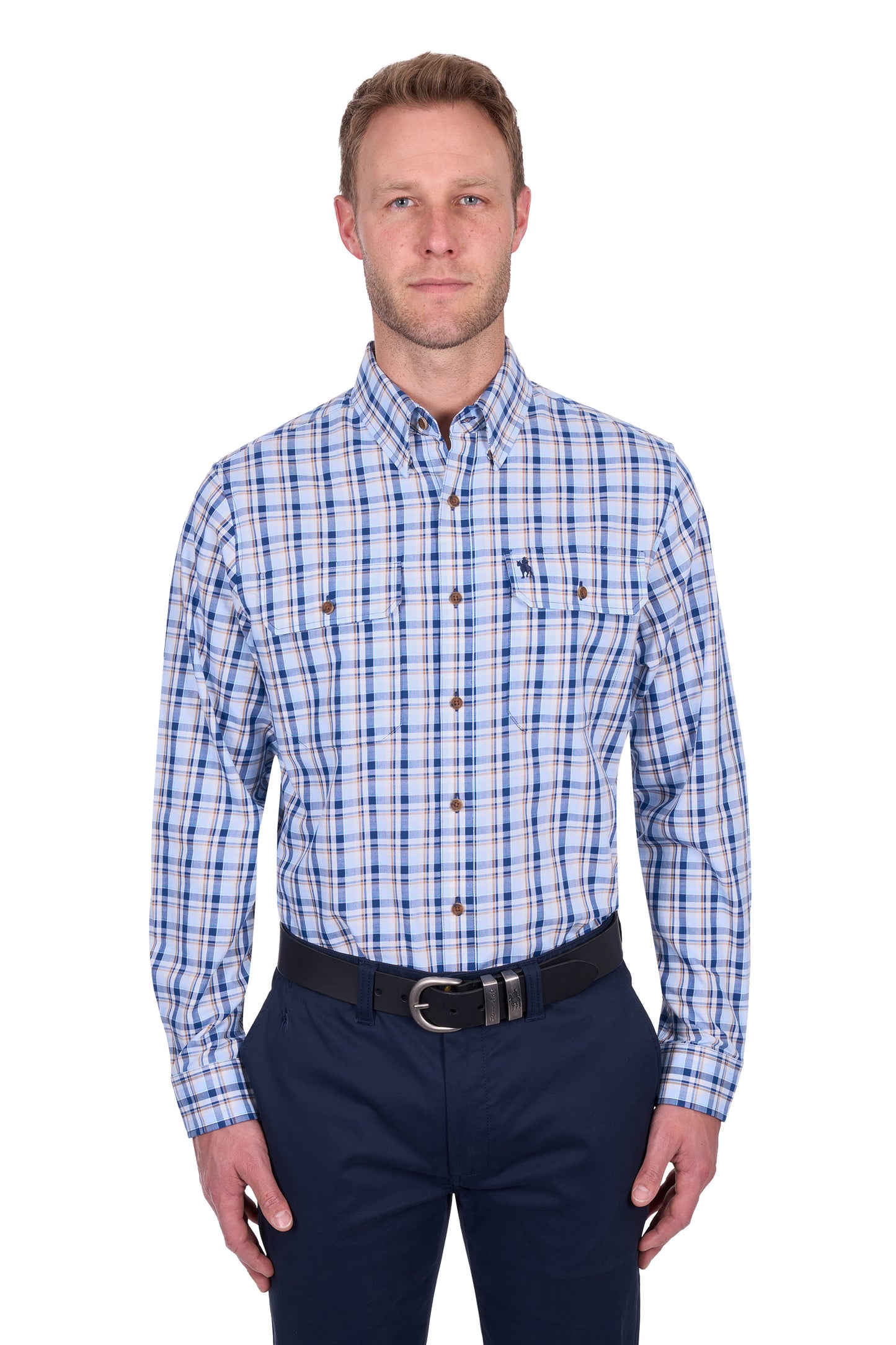 Thomas Cook Men's Thomas 2Pkt Ls Shirt - Navy/Lt. Blue