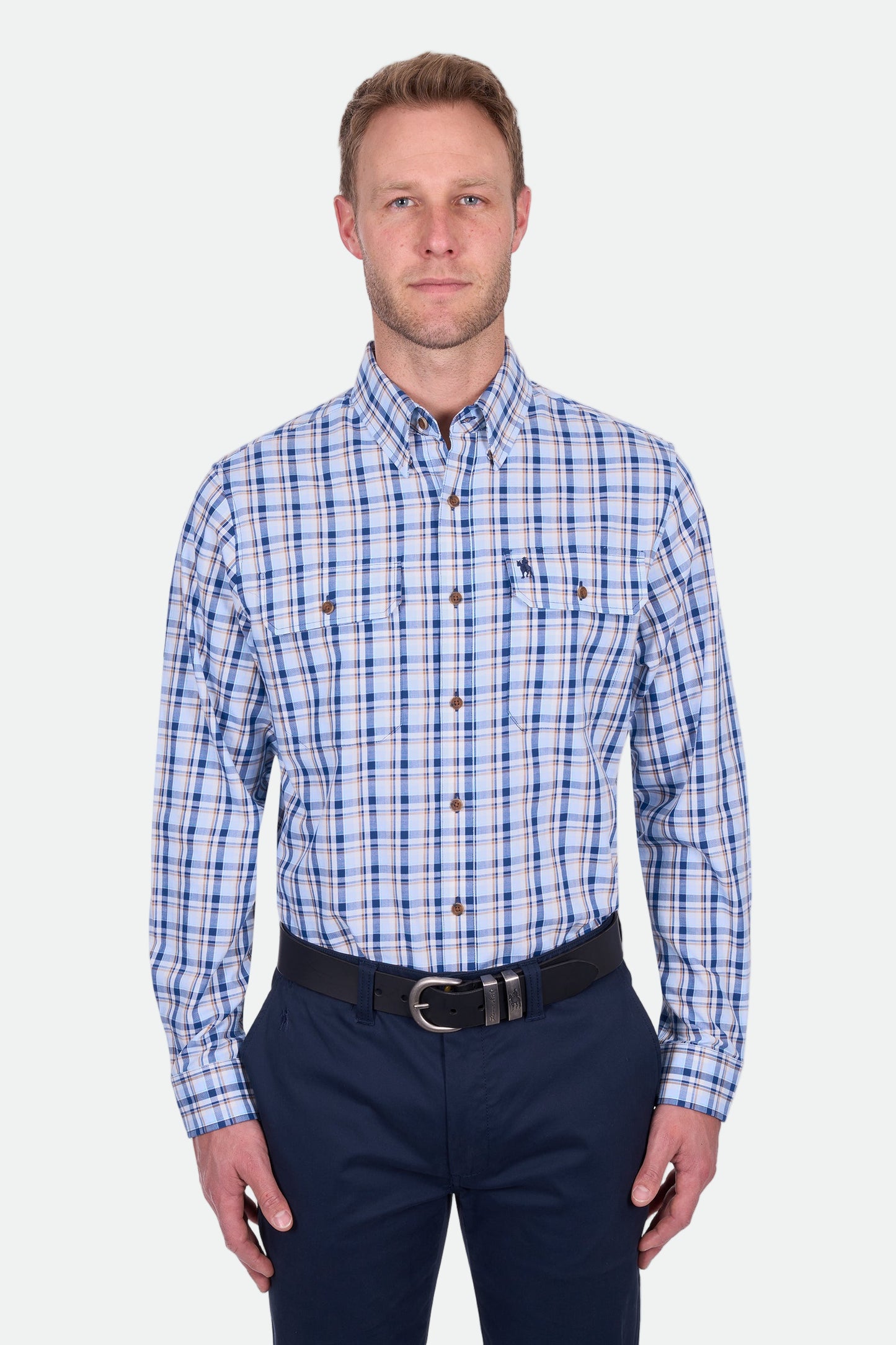 Thomas Cook Men's Thomas 2Pkt Ls Shirt - Navy/Lt. Blue