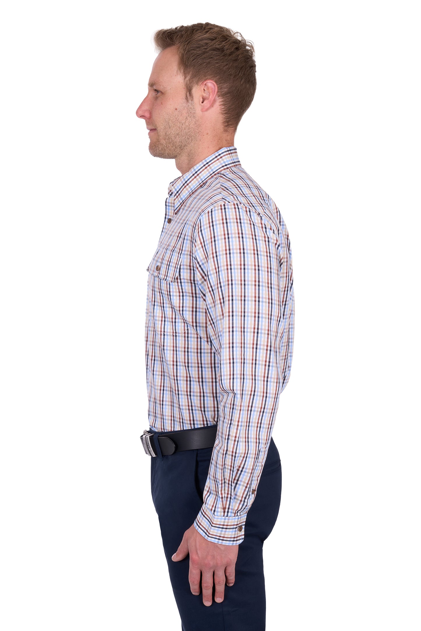Thomas Cook Men's Scott 2Pkt Ls Shirt - Navy/Tan