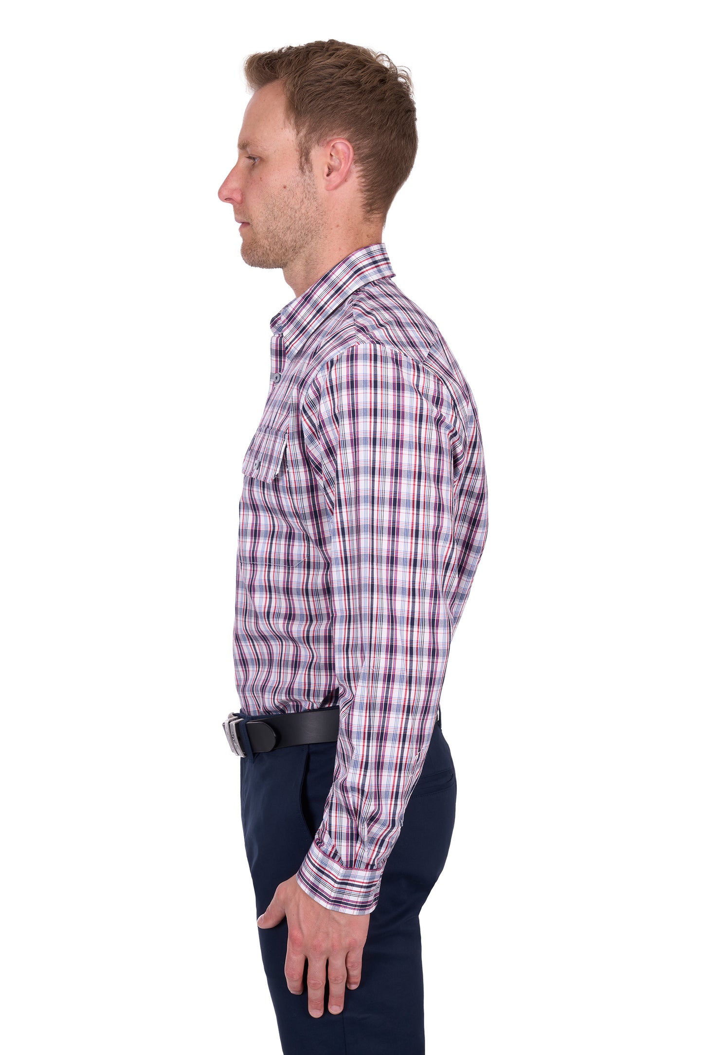Thomas Cook Men's Jeff 2Pkt Ls Shirt - Navy/Red