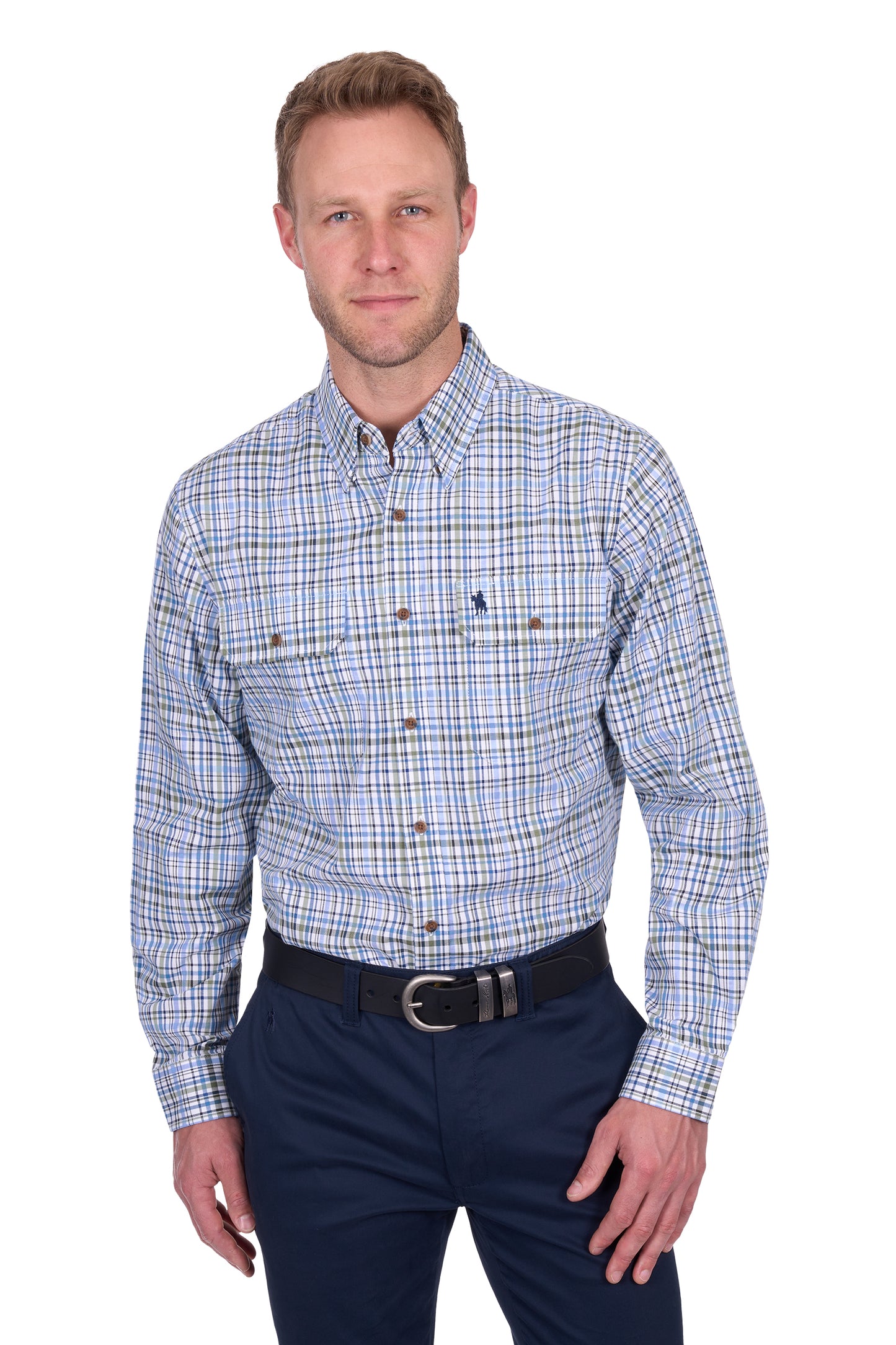 Thomas Cook Men's Eric 2Pkt Ls Shirt - Blue/Green