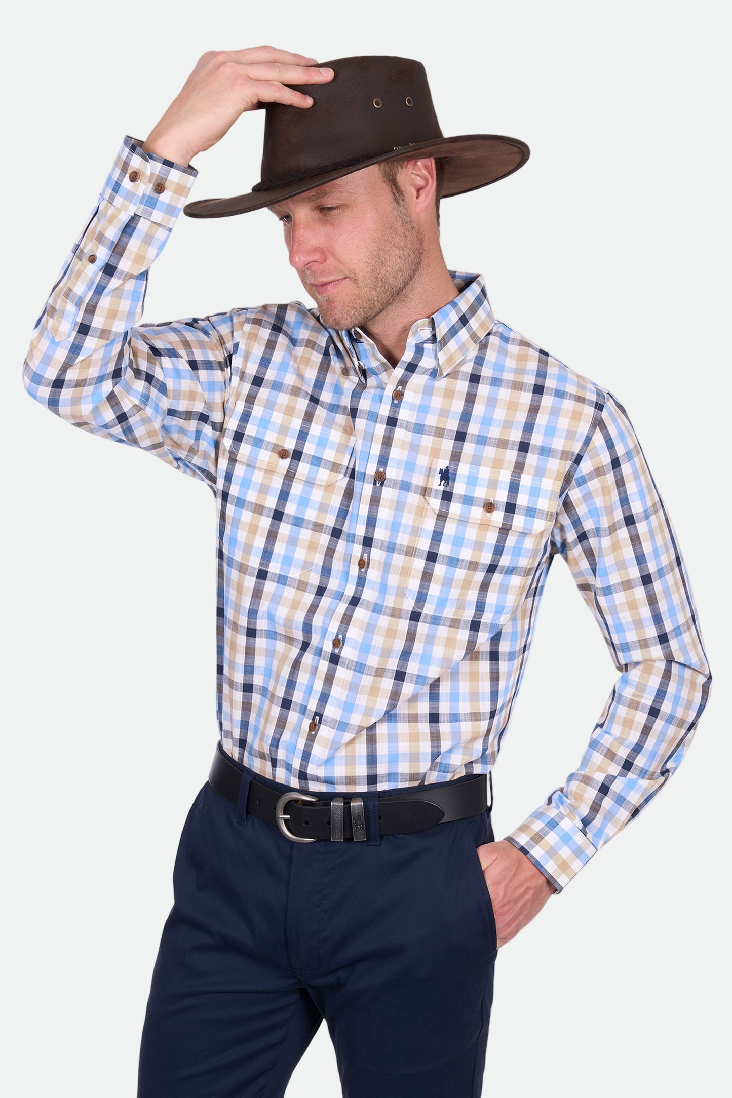 Thomas Cook Men's Jesse 2Pkt Ls Shirt - Navy/Tan