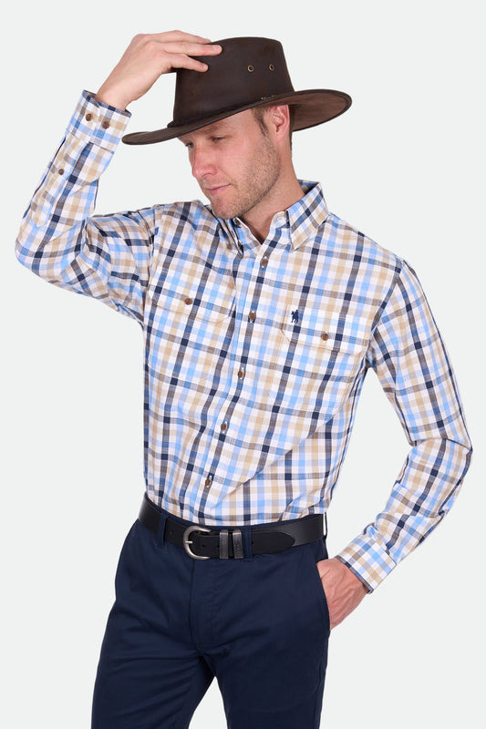 Thomas Cook Men's Jesse 2Pkt Ls Shirt - Navy/Tan