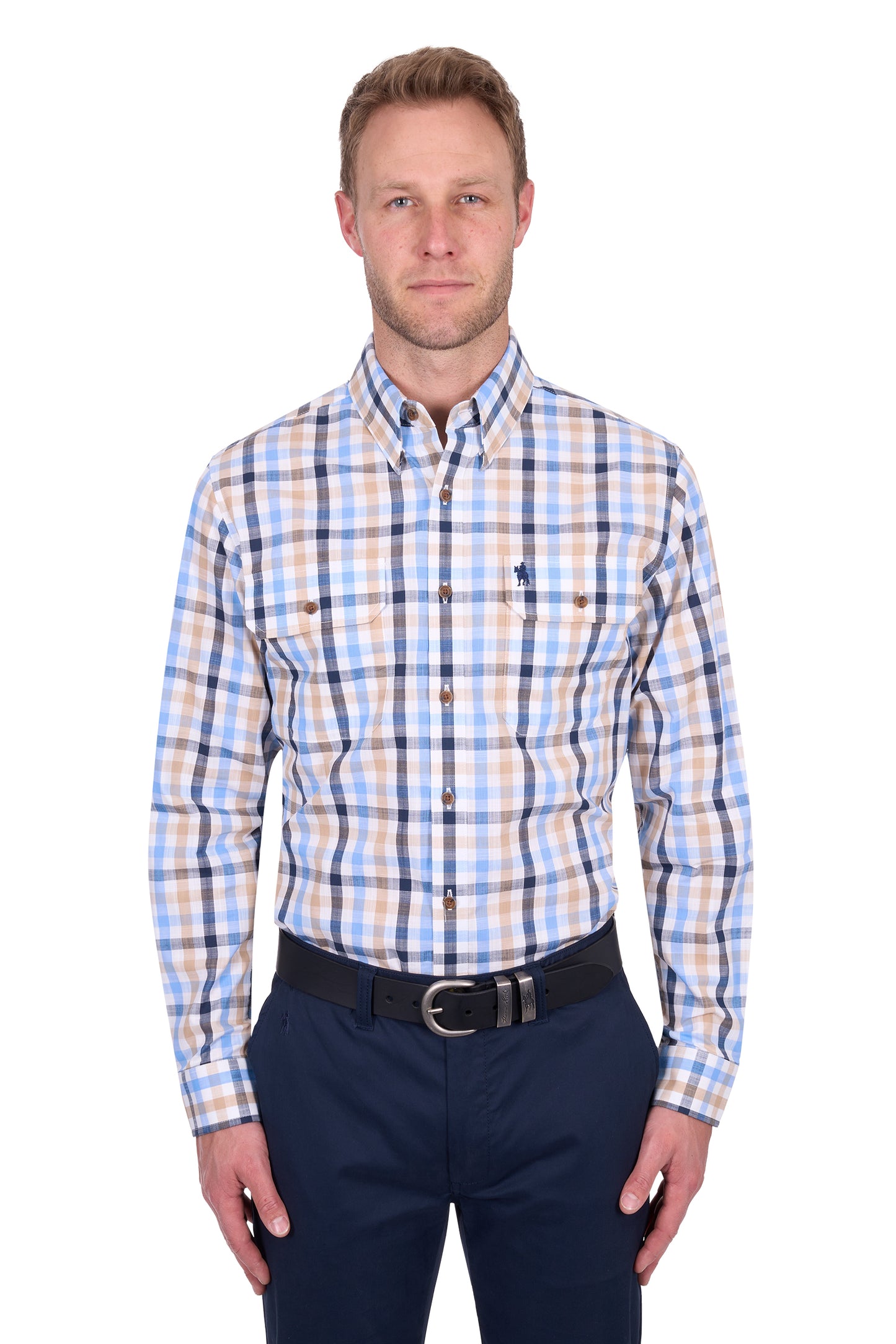 Thomas Cook Men's Jesse 2Pkt Ls Shirt - Navy/Tan