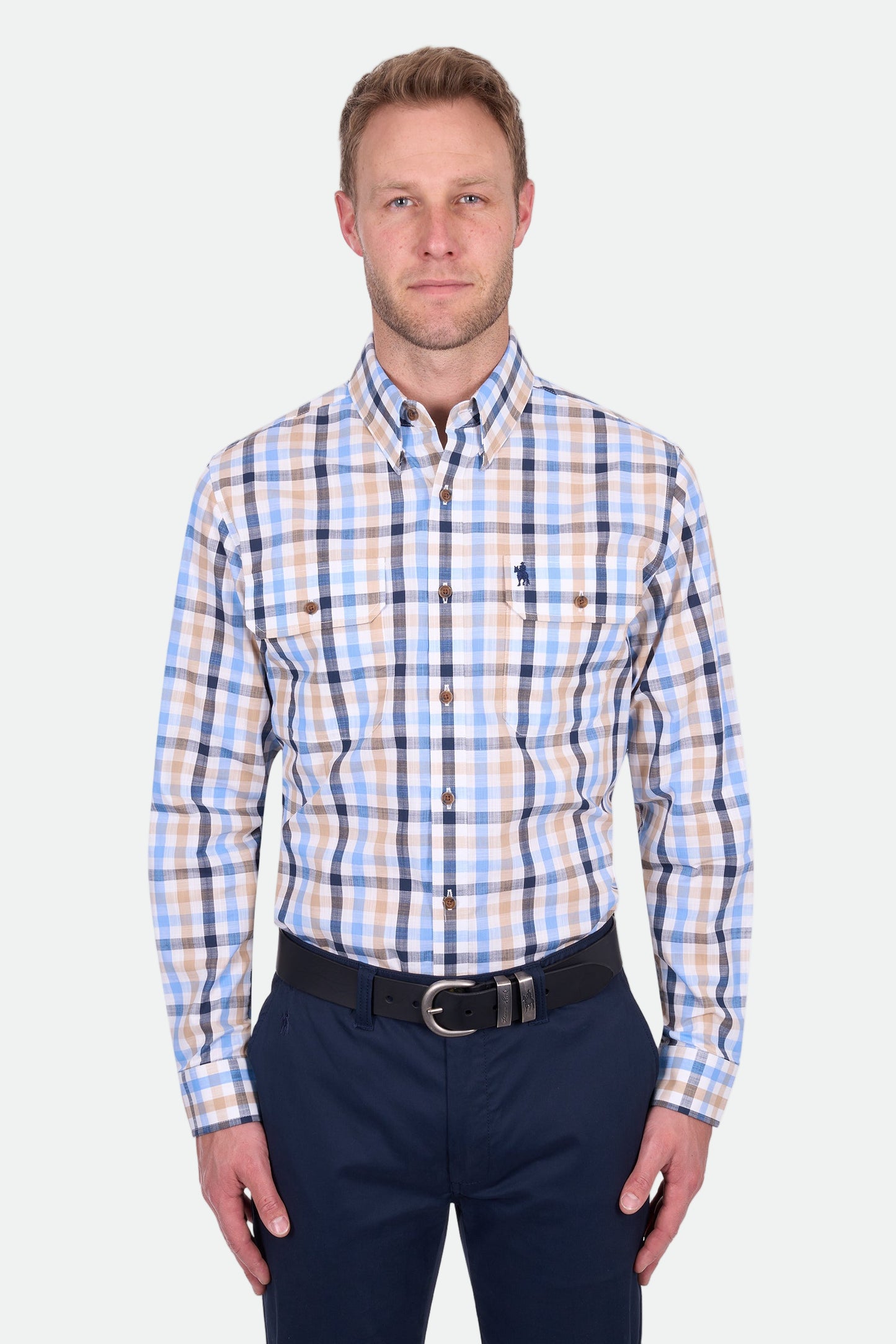 Thomas Cook Men's Jesse 2Pkt Ls Shirt - Navy/Tan