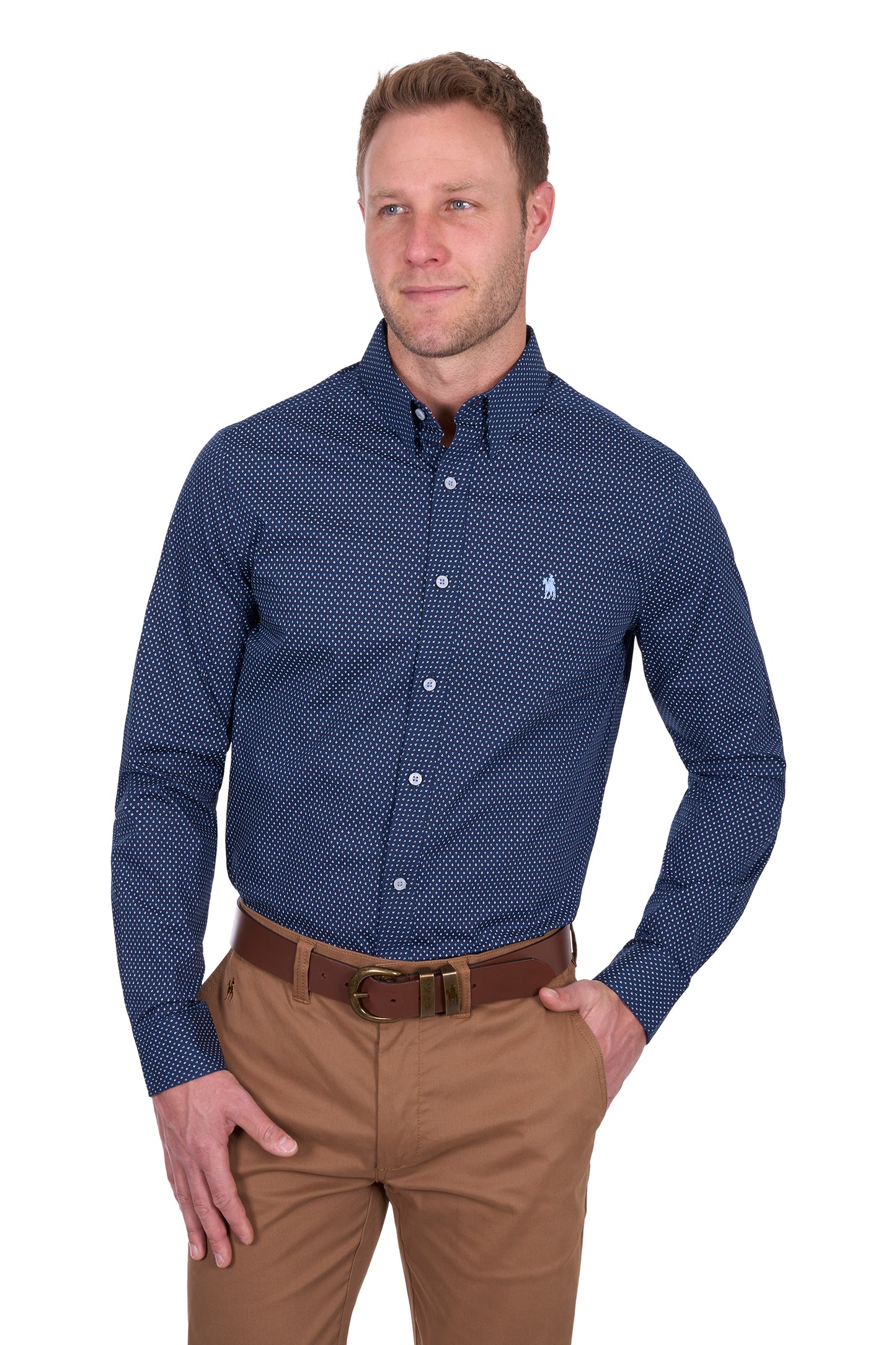 Thomas Cook Men's David Tailored Ls Shirt - Navy/Blue