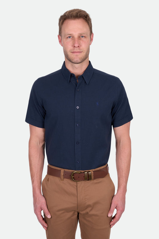 Thomas Cook Men's Roger Linen Ss Shirt - Navy