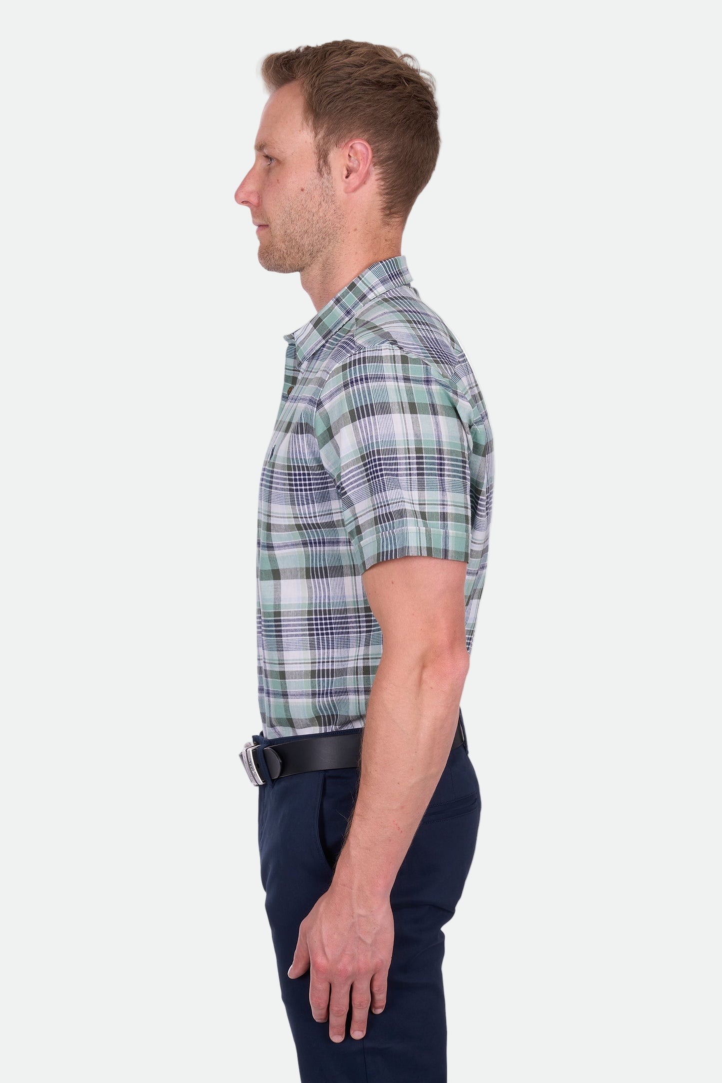 Thomas Cook Men's Gerry Linen Ss Shirt - Green/Navy