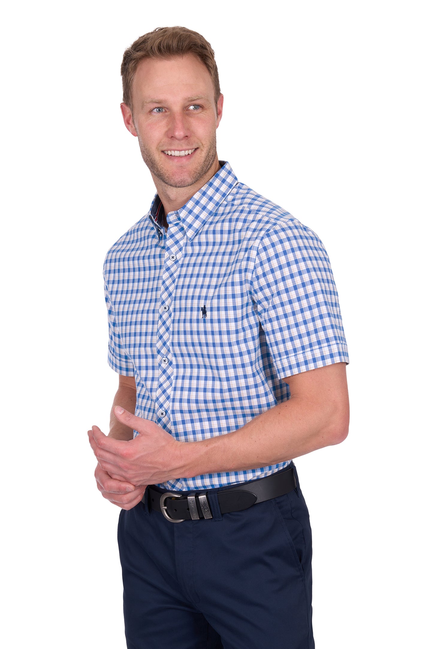 Thomas Cook Men's Chris Tailtored Ss Shirt - Blue/Tan