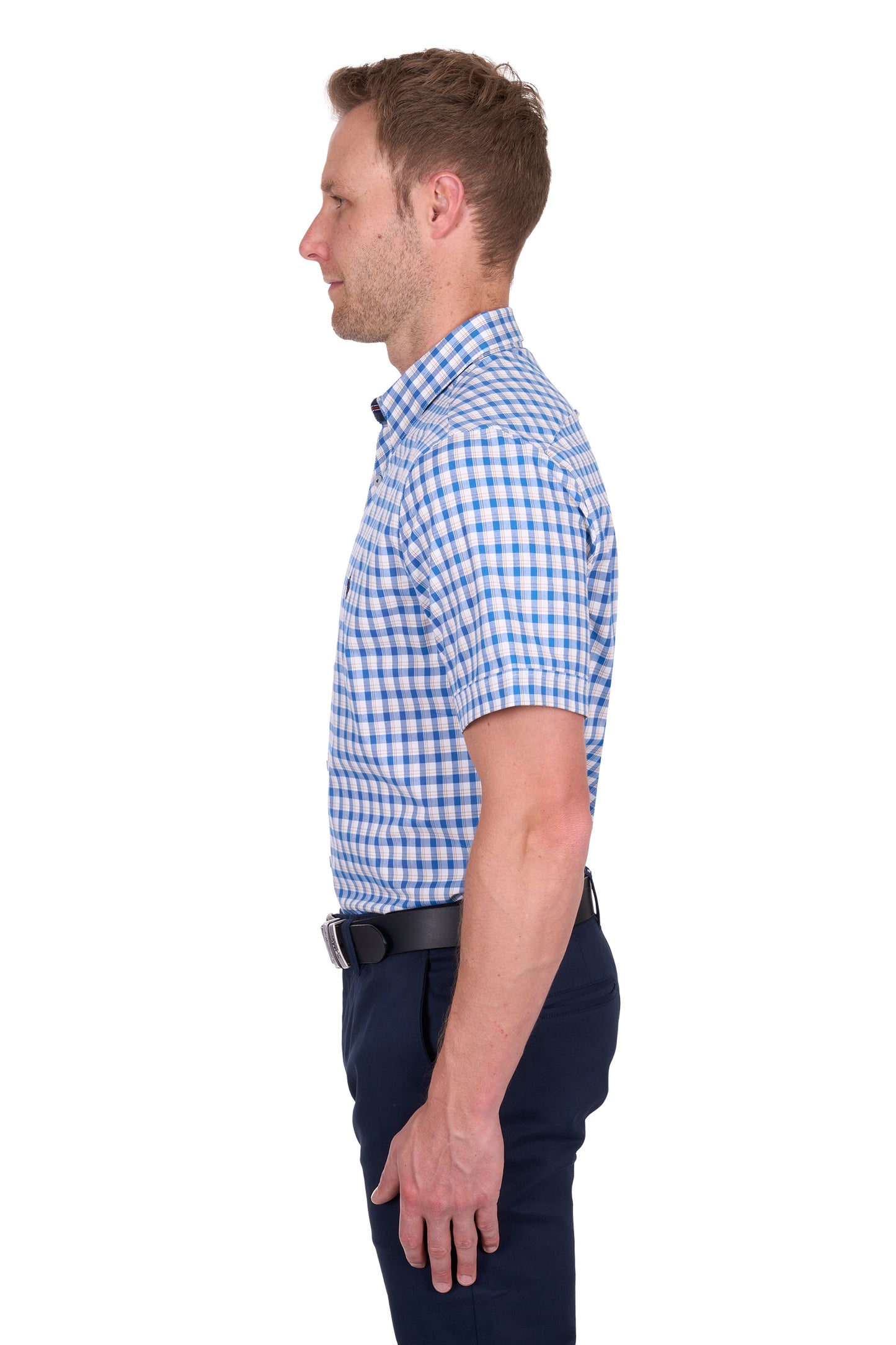 Thomas Cook Men's Chris Tailtored Ss Shirt - Blue/Tan