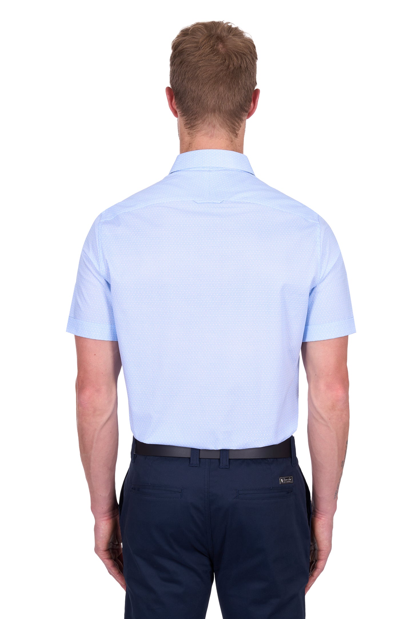 Thomas Cook Michael Tailored Short Sleeve Shirt - White/Royal