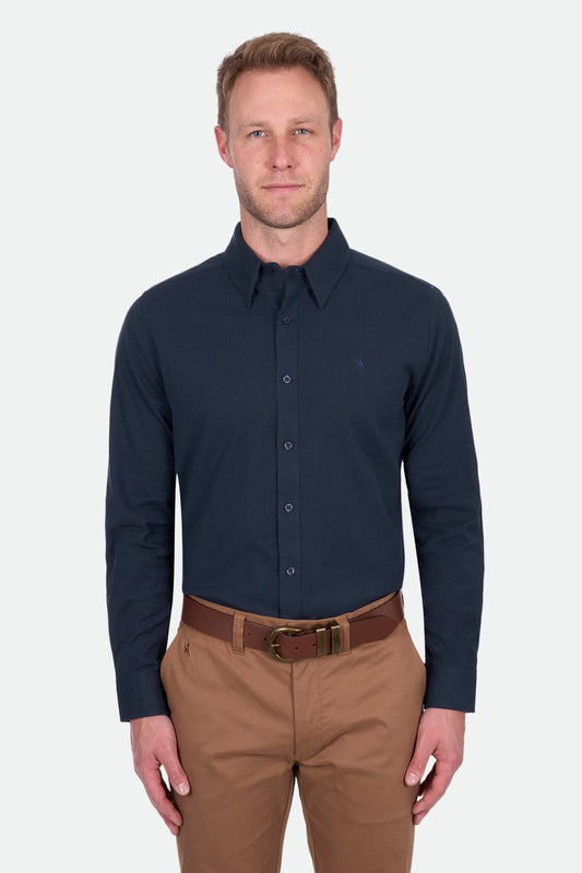 Thomas Cook Men's Roger Linen Ls Shirt - Navy