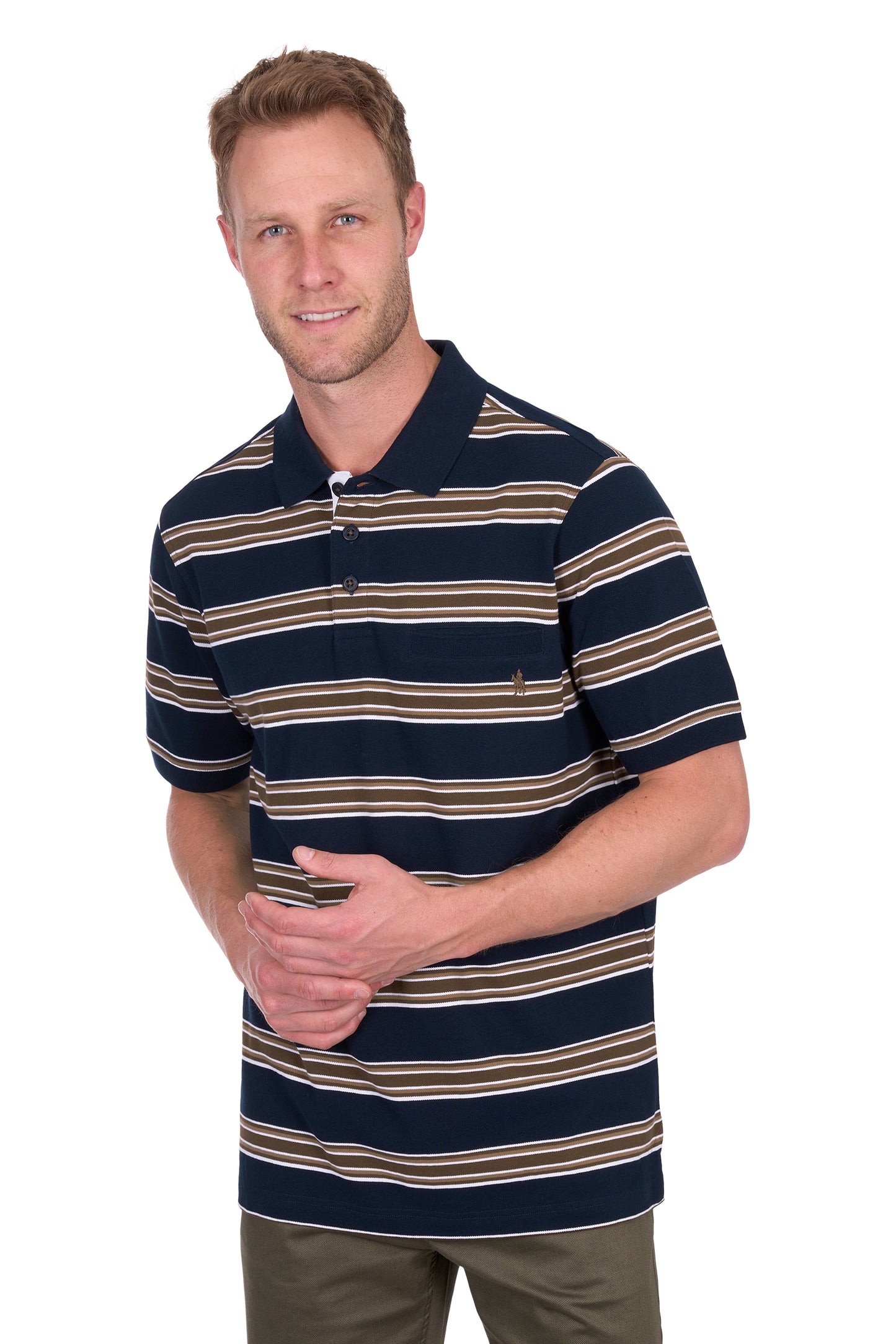 Thomas Cook Men's Anthony 1Pkt Ss Polo - Navy/Dark Tan