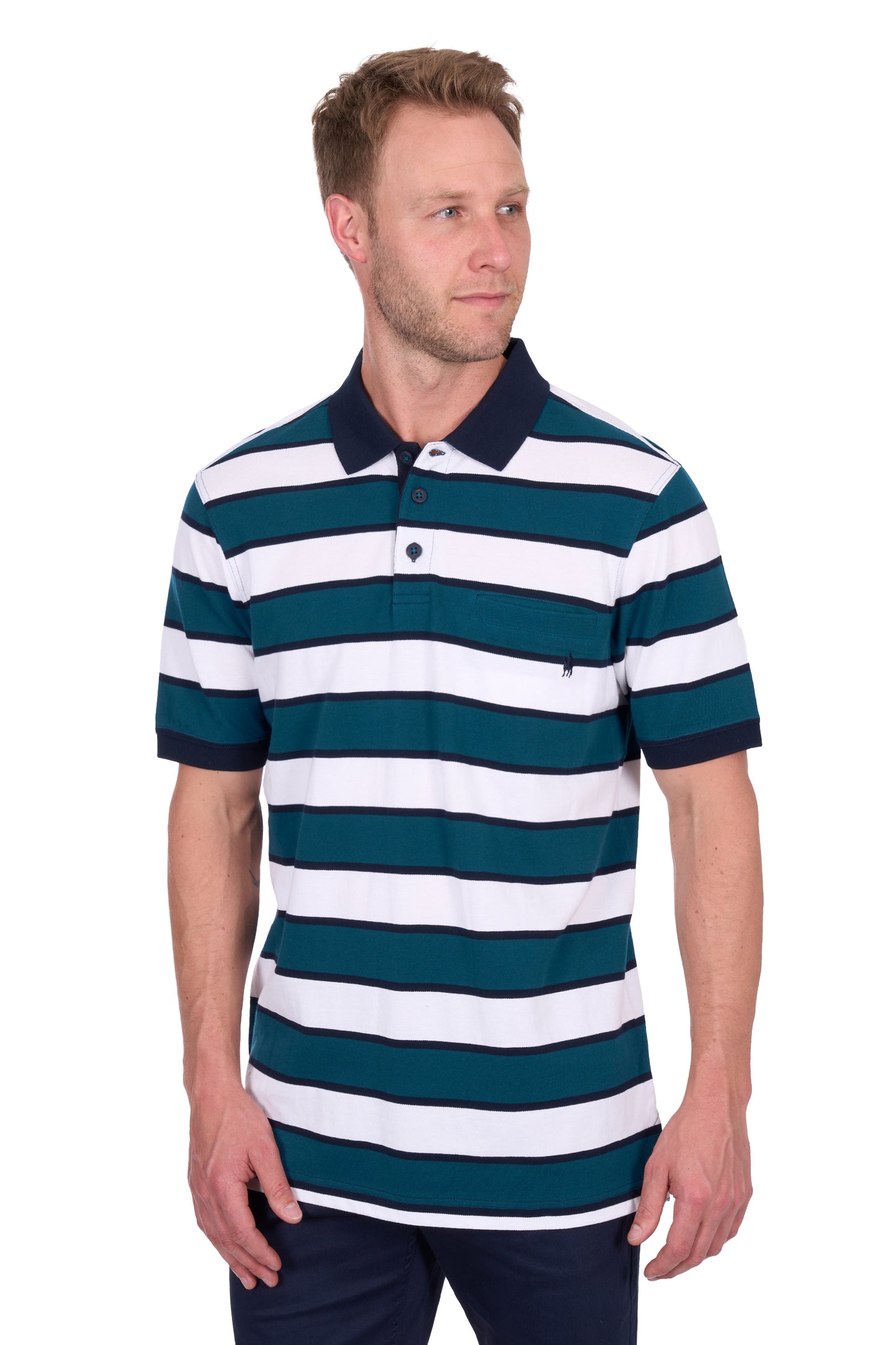 Thomas Cook Men's Ryan 1Pkt Ss Polo - White/Ocean