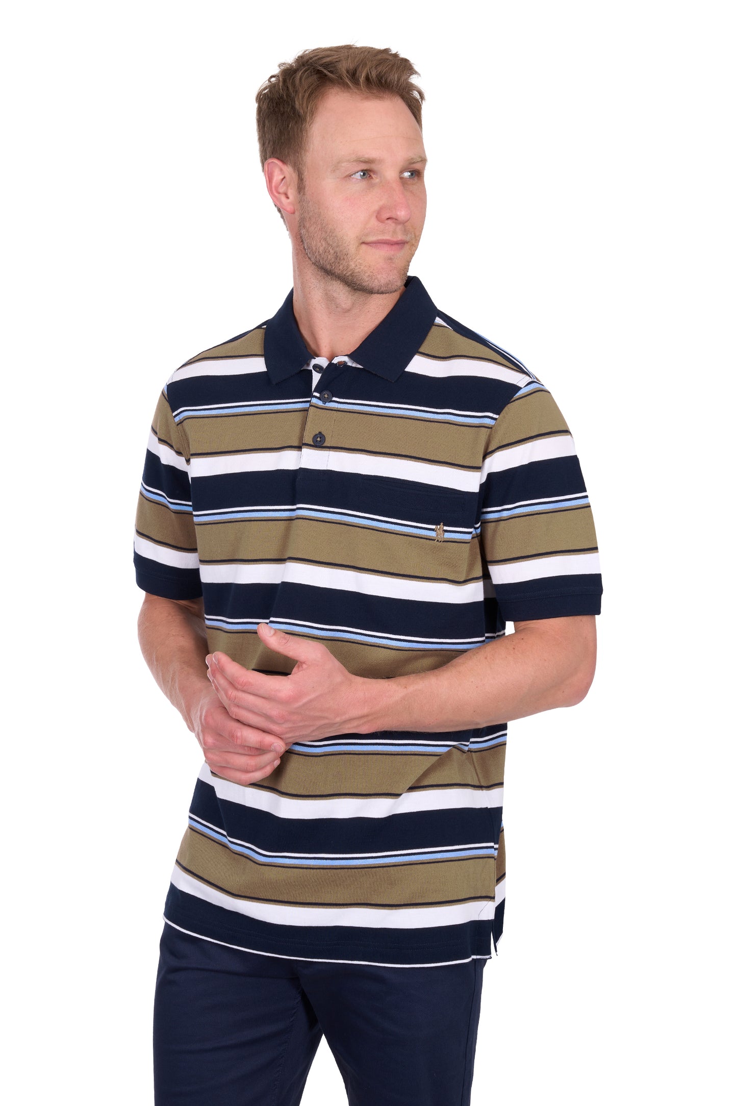 Thomas Cook Men's Tim 1Pkt Ss Polo - Navy/Tan